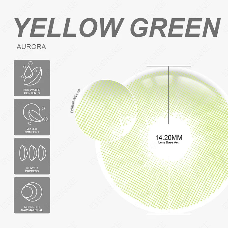AURORA YELLOW GREEN 14.2mm