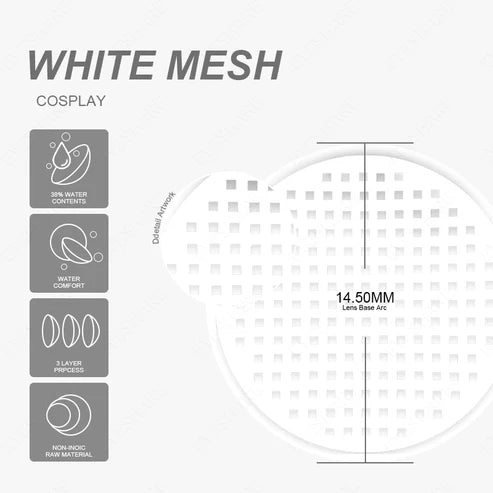 WHITE MESH 14.5mm
